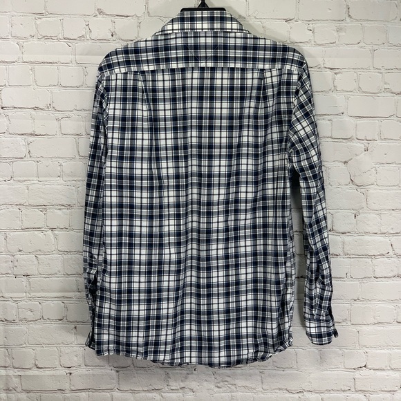 Tommy Hilfiger Blue Black White Plaid Button Down - Picture 2 of 5